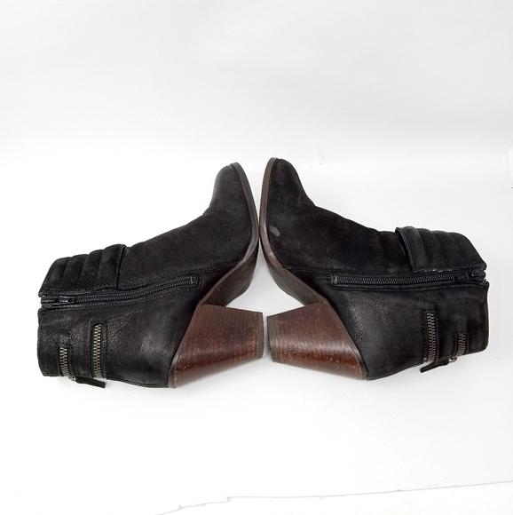 Diba Women's Size 6.5M Black Leather Double Zip Ankle Booties - Picture 11 of 15